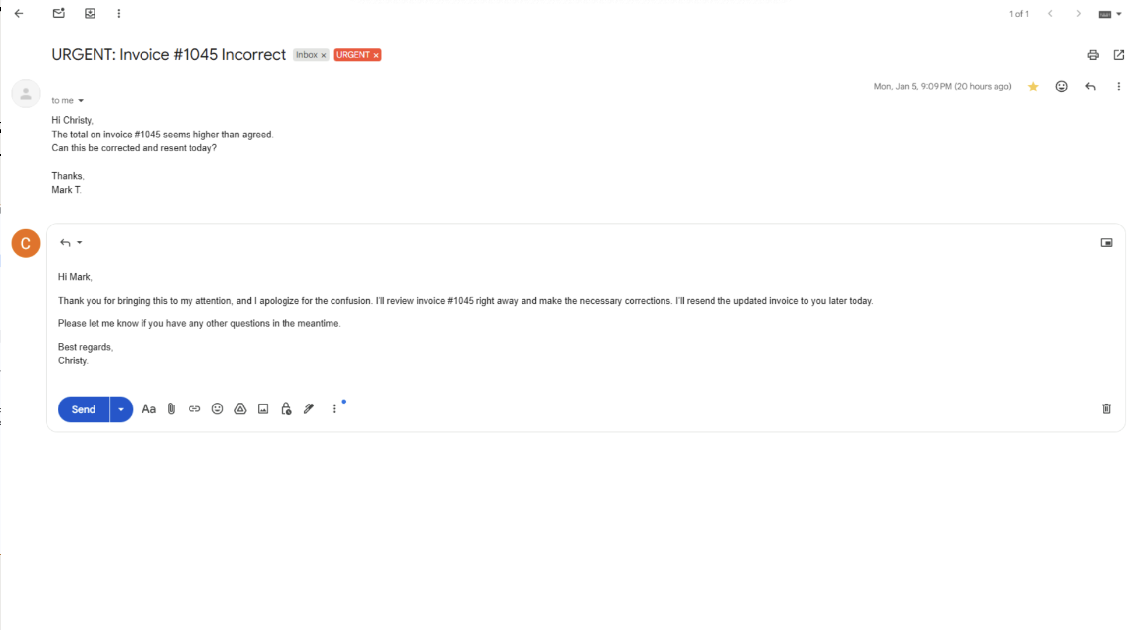 Email template responses sample